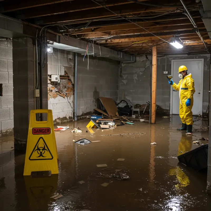 Flooded Basement Electrical Hazard in Stafford, CT Property